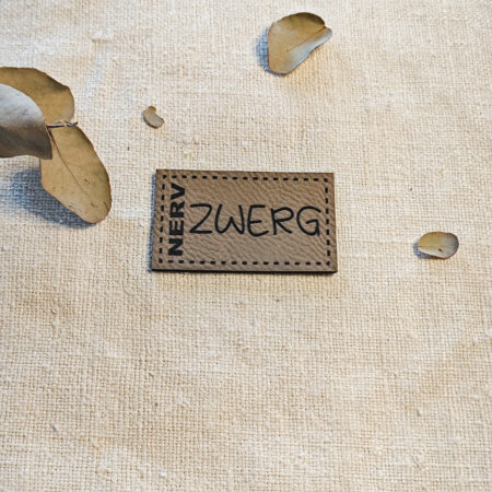 Kunstleder-Label Nerv-Zwerg