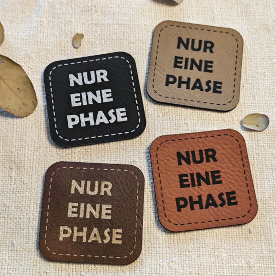 Kunstleder-Label Nur eine Phase